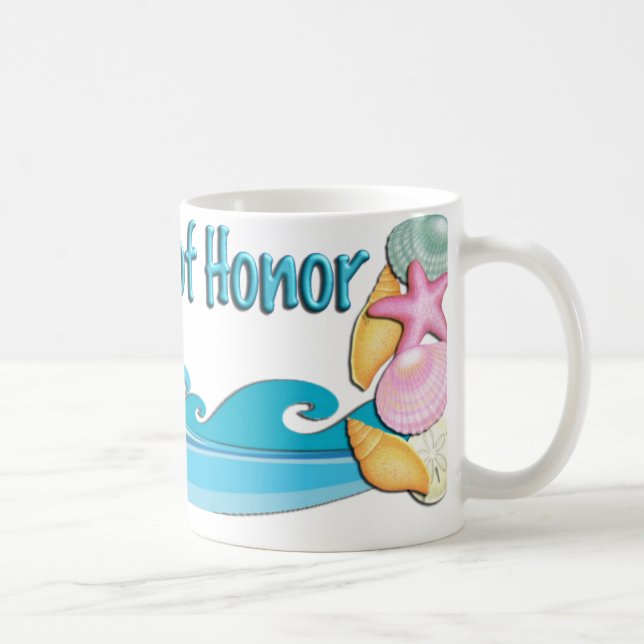 Beach theme Maid of Honour gift coffee mug, cup (Right)