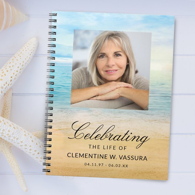 Beach Theme Memorial Funeral Photo Guest Notebook (Beach Theme Memorial Funeral Photo Guest Notebook)