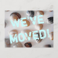 Beach theme moving postcard with sea shells
