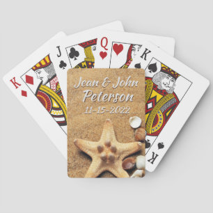 Beach Theme Newlywed  Playing Cards