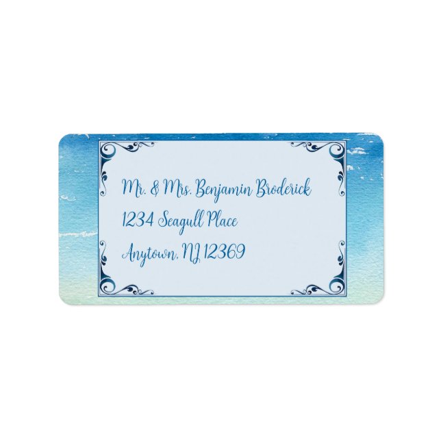 Beach Theme Ocean Sky Personalised Return Address Label (Front)