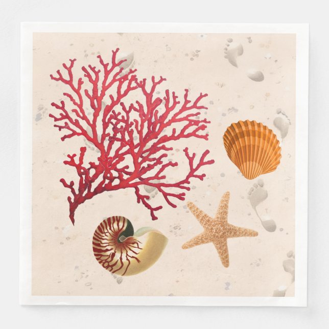 Beach theme party napkin (Front)