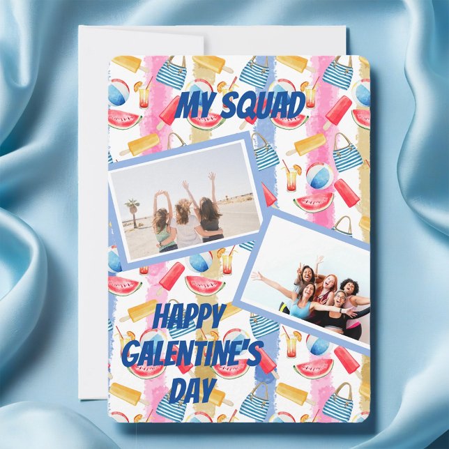 Beach Theme Photo Galentine's Day Card (Creator Uploaded)