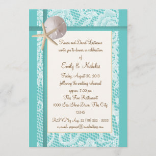 Beach Theme Rehearsal Dinner Invitation