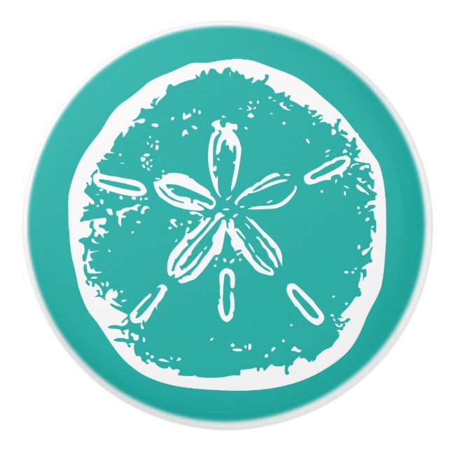 Beach theme sand dollar door and drawer pull knobs (Front)