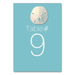 Beach Theme Sand Dollar Wedding Table Number