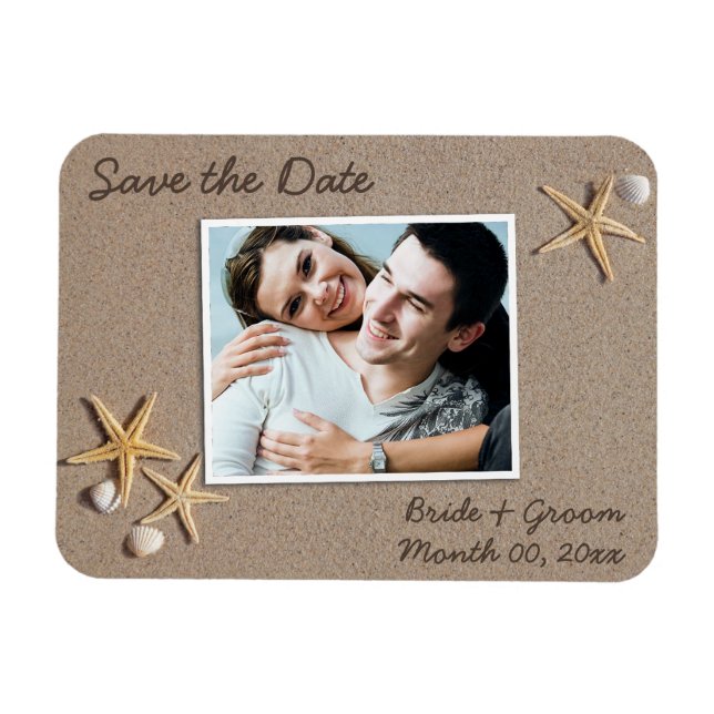 Beach Theme Save the Date Photo Magnets (Horizontal)