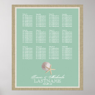 Beach Theme Seat Chart Foam Green
