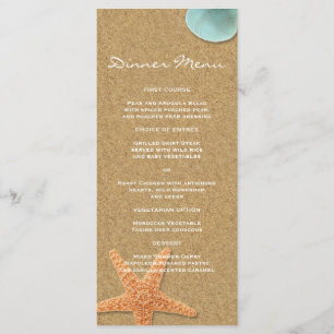 Beach Theme Slim Dinner Menu