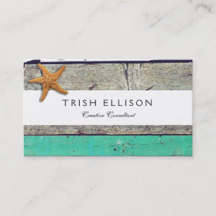 Beach Theme Starfish Wedding Rustic Business Card