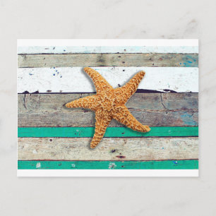 Beach Theme Starfish Wedding Rustic Postcard