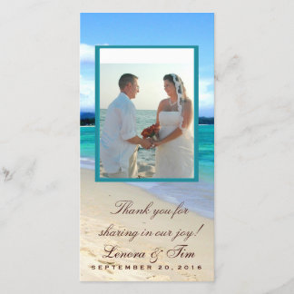 Beach theme thank you photo card
