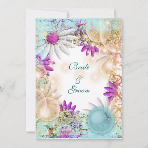 Beach theme tropical elegant party invitation