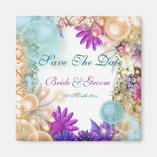 Beach theme tropical elegant party magnet (Front)