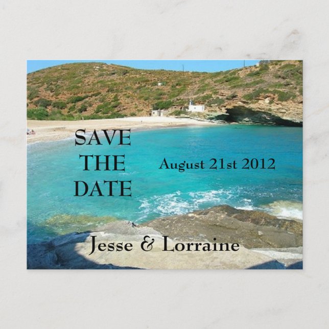 Beach Theme Wedding 2 - Save the Date Postcard (Front)