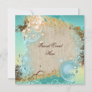 Beach theme wedding - elegant party invitation