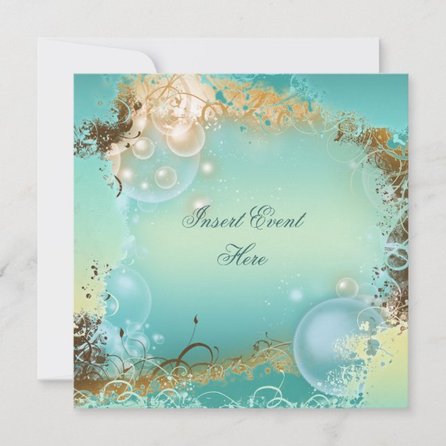 Beach theme wedding - elegant party invitation (Front)