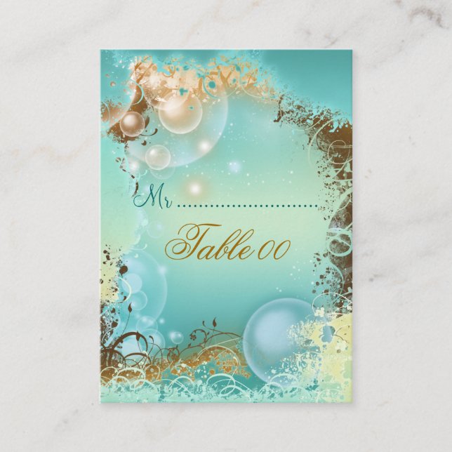 Beach theme wedding - elegant party place card (Front)