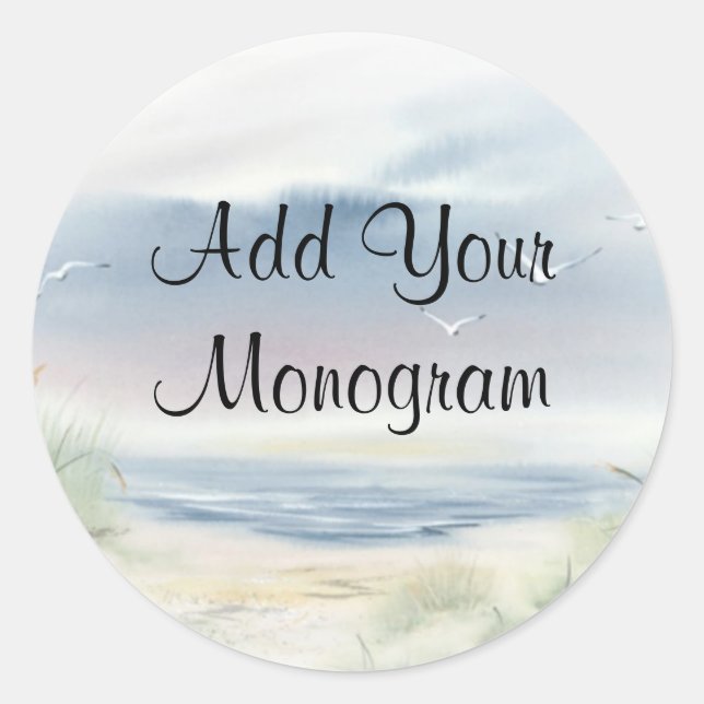 Beach Theme Wedding Envelope Seals, Labels (Front)