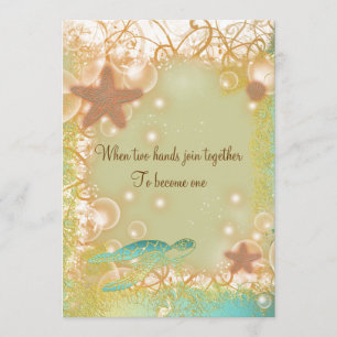 Beach theme wedding exotic invitation