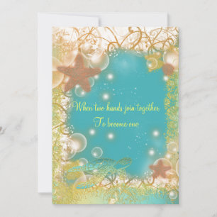 Beach theme wedding exotic invitation