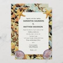 Beach Theme Wedding Invitation