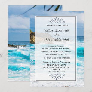 Beach Theme Wedding Invitation