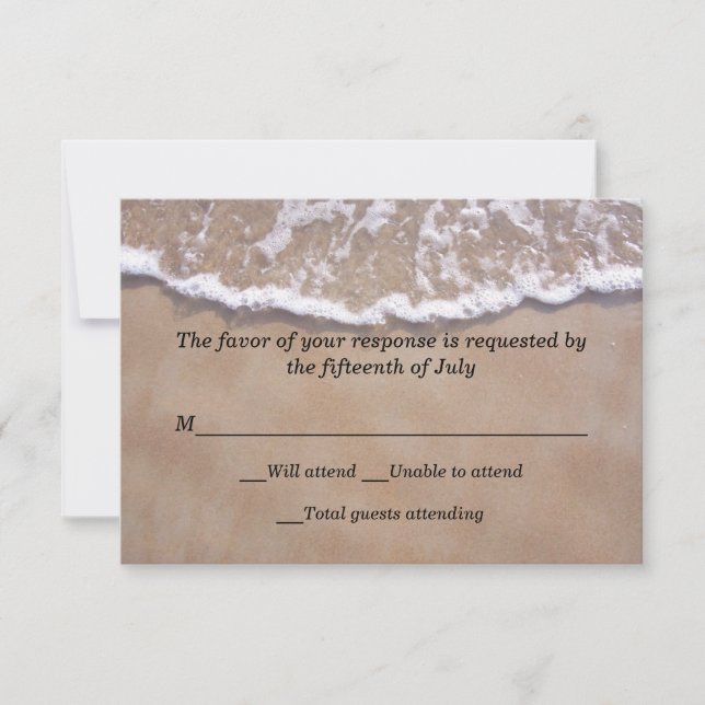 Beach Theme Wedding Response Card (Front)