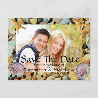 Beach Theme Wedding Save The Date Announcement Postcard