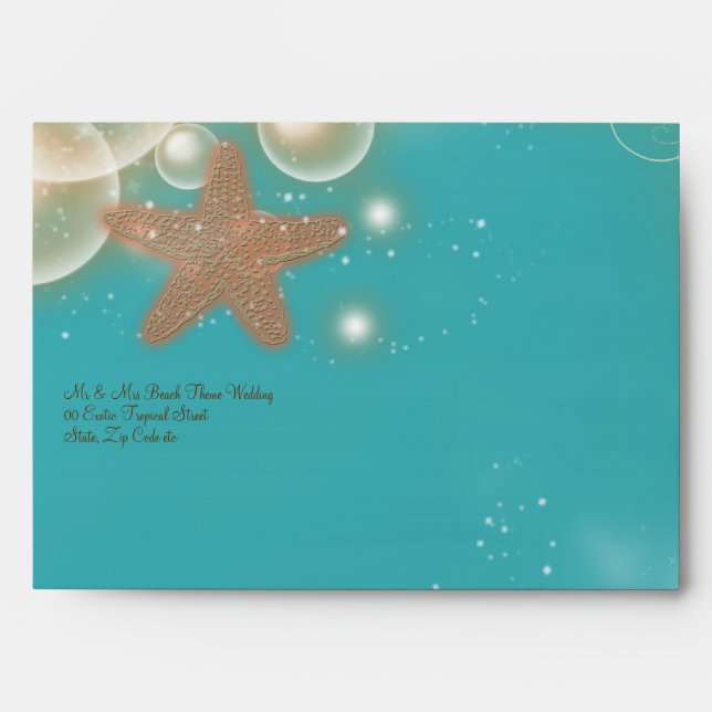 Beach theme wedding vintage envelopes (Front)