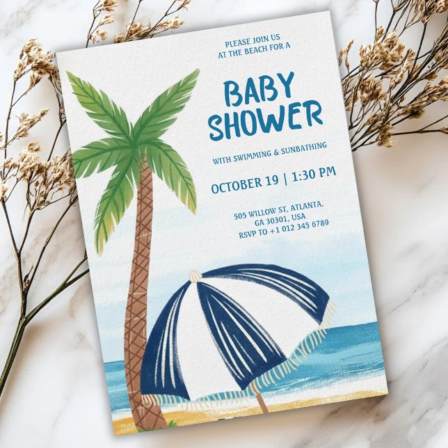 Beach-themed baby shower Invitation (Creator Uploaded)