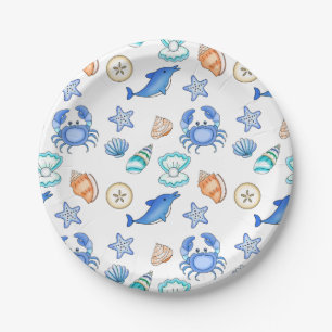 Beach Themed Baby Shower or Birthday Party Paper Plate
