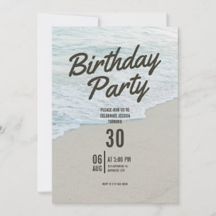 Beach Themed Birthday Party Invitation