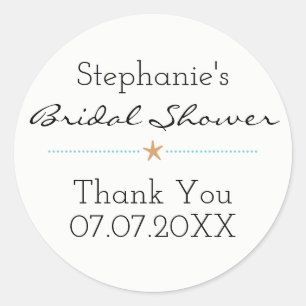 Beach themed Bridal Shower Stickers - Starfish