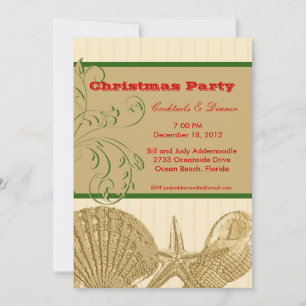 Beach Themed Christmas Invitation