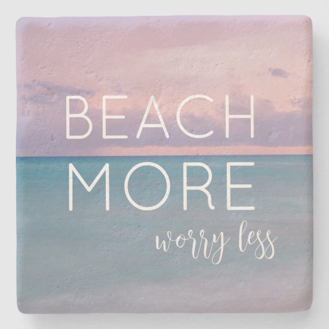 Beach Themed Coasters with Ocean Photo (Front)