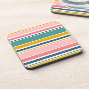 Beach Themed Colour Stripes Coaster
