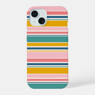 Beach Themed Colour Stripes iPhone 15 Case
