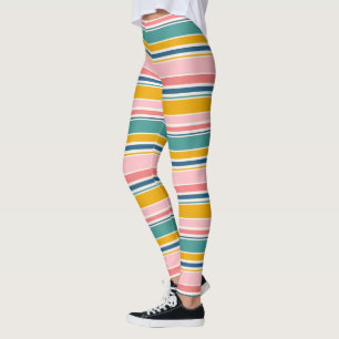 Beach Themed Colour Stripes Leggings