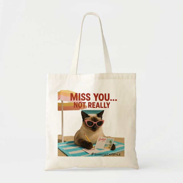 Beach themed for Siamese Cat lovers Tote Bag (Front)