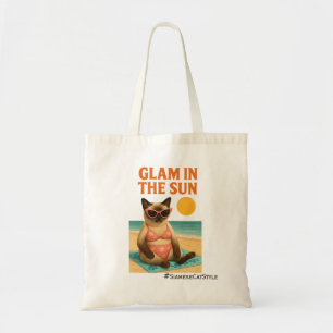 Beach themed for Siamese Cat lovers Tote Bag