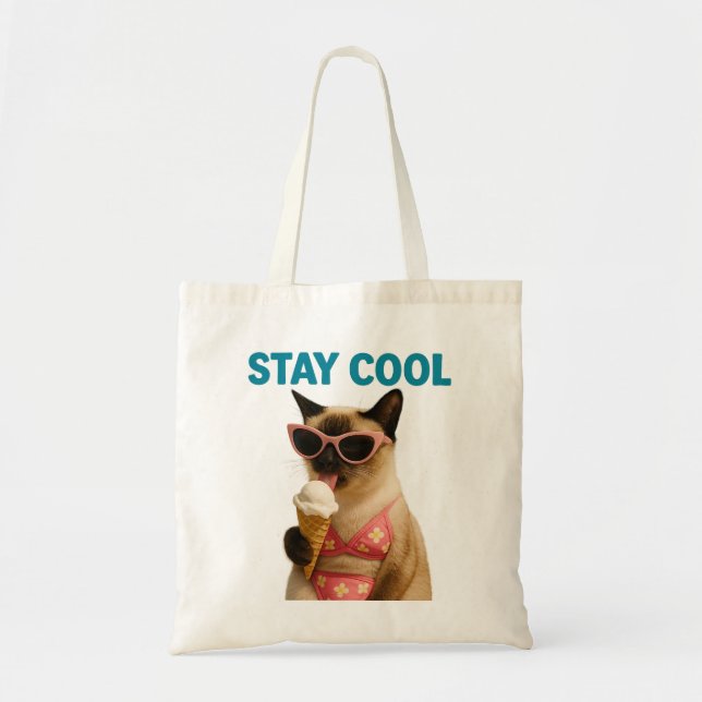 Beach themed for Siamese Cat lovers Tote Bag (Front)