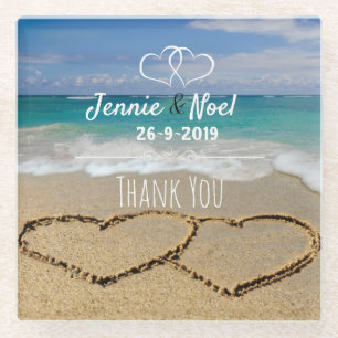 Beach Themed Glass Coaster Favor