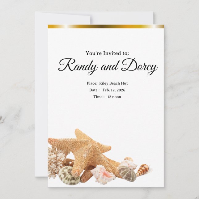 Beach themed Invitation  (Front)