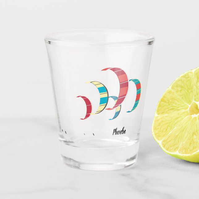 Beach themed Kite Surfing Shot Glass (Front)