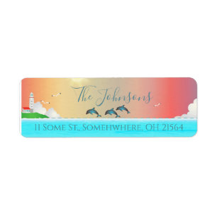 Beach Themed Personalised Return Address Labels