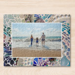 Beach Themed Photo Jigsaw Puzzle<br><div class="desc">This beach themed jigsaw puzzle features an original mosaic border and a photo template.
You can customise this puzzle by replacing this photo with one of your own.
Because we create our own artwork you won't find this exact image from other designers.
Original Mosaic © Michele Davies.</div>