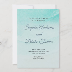 Beach Themed Sand and Water Wedding Invitation