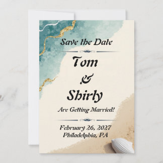 Beach themed save the date cards