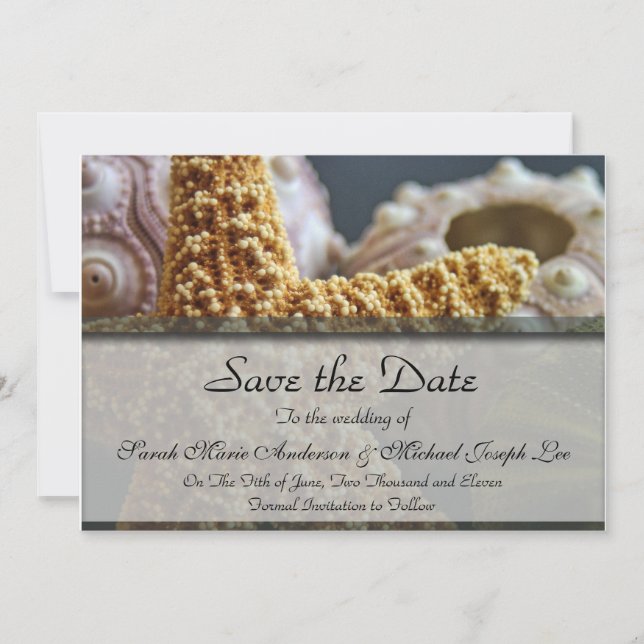 Beach Themed Save the Date Invite (Front)